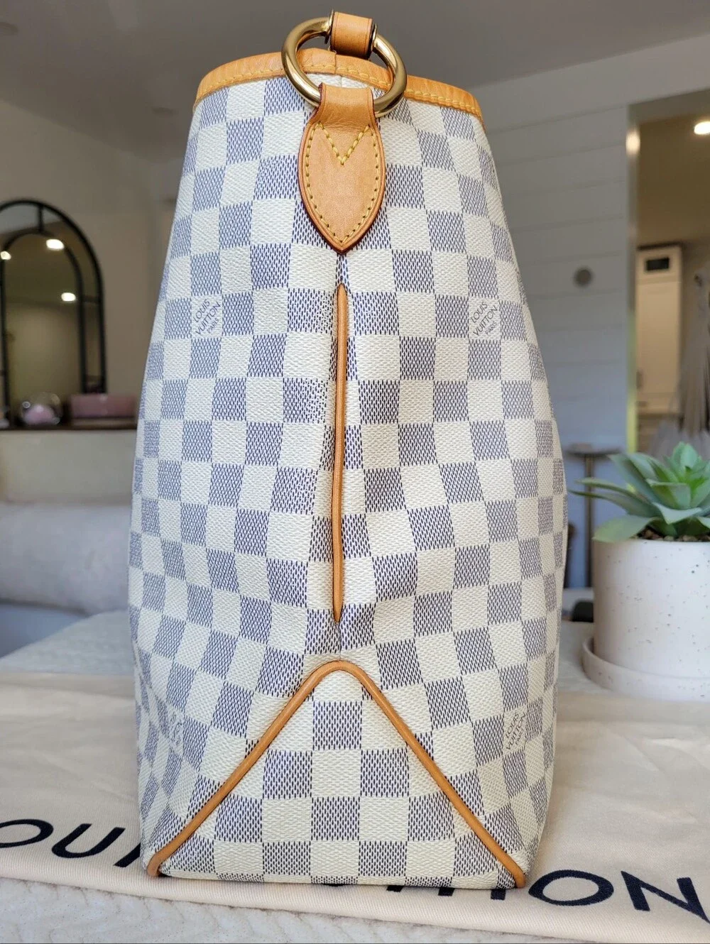 BEAUTIFUL🩷 Louis Vuitton DELIGHTFUL MM Damier Azur Hobo Shoulder Bag